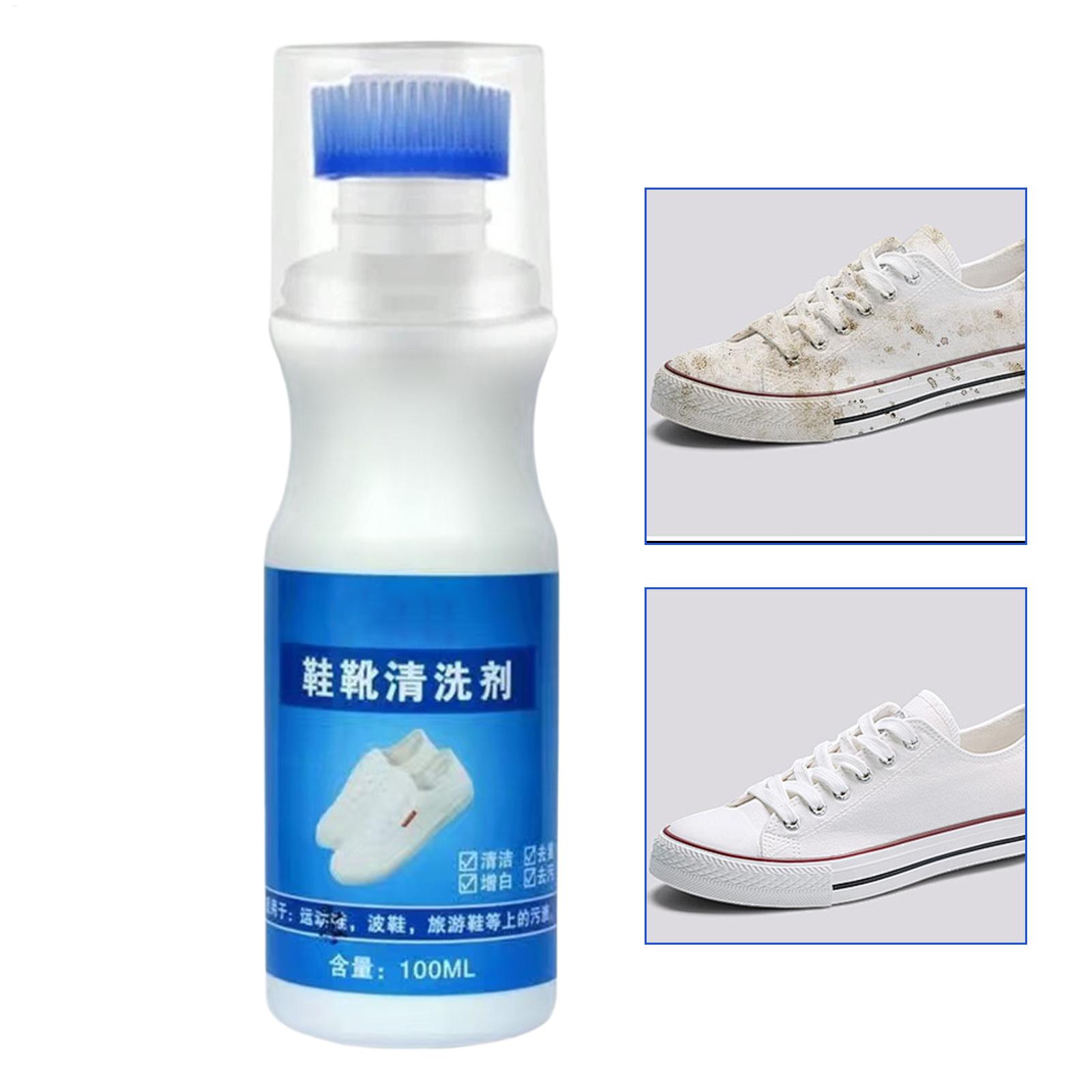 Sneaker Care Cleaning Kit - 無洗浄フォームシューズクリーナー 100 ミリリットル白い靴の汚れ除去剤ポリッシュイン革キャンバスアスレチックブーツスニーカーエッジ汚れ洗浄用