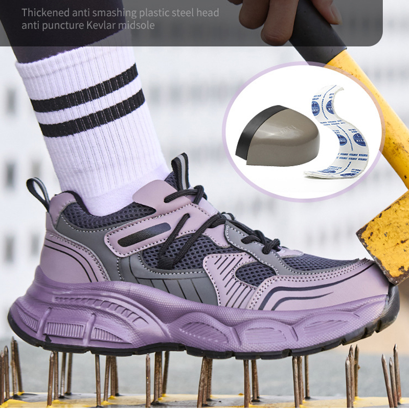安全靴女性用ワークスニーカースチールトゥシューズ軽量快適ワー - Sneakers Care のレビューと価格