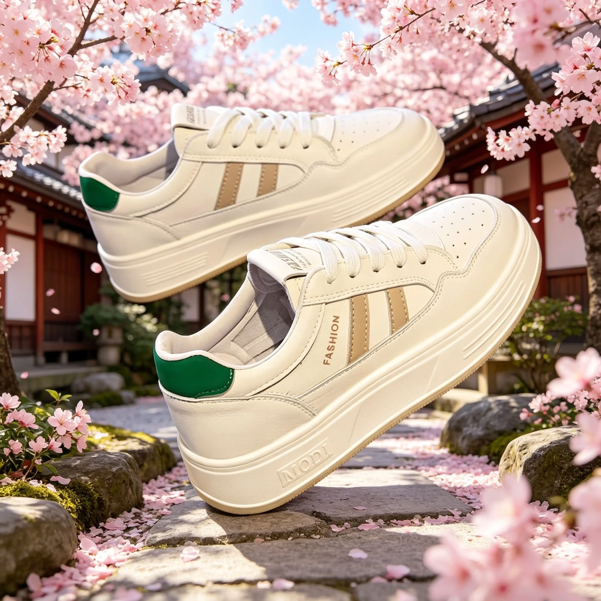レディーススポーツ身長アップスニーカー送料無料軽量通気性ホワ - White Sneaker Care Kit のレビューと価格