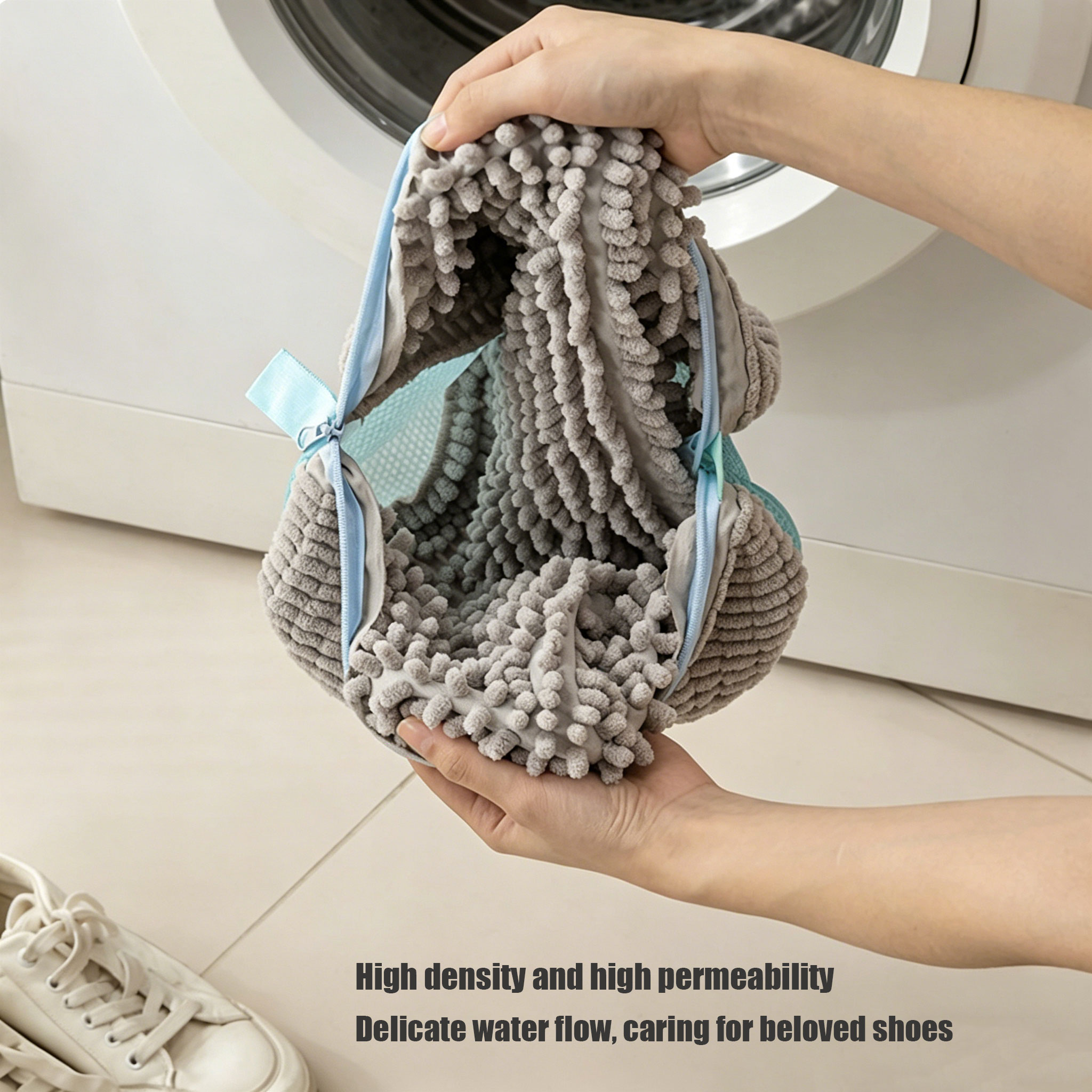 耐久性のある靴洗い用洗濯ネット（全種類の靴に対応）-黄色に青 - Sneaker Care Cleaning Kit のレビューと価格